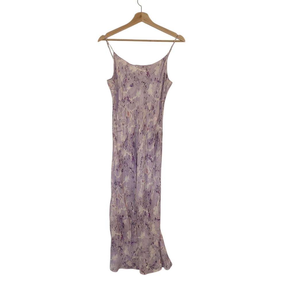 Flora Obscura x J. Crew cupro-blend slip dress in Lavender Fields Sz‎ 8 Midi